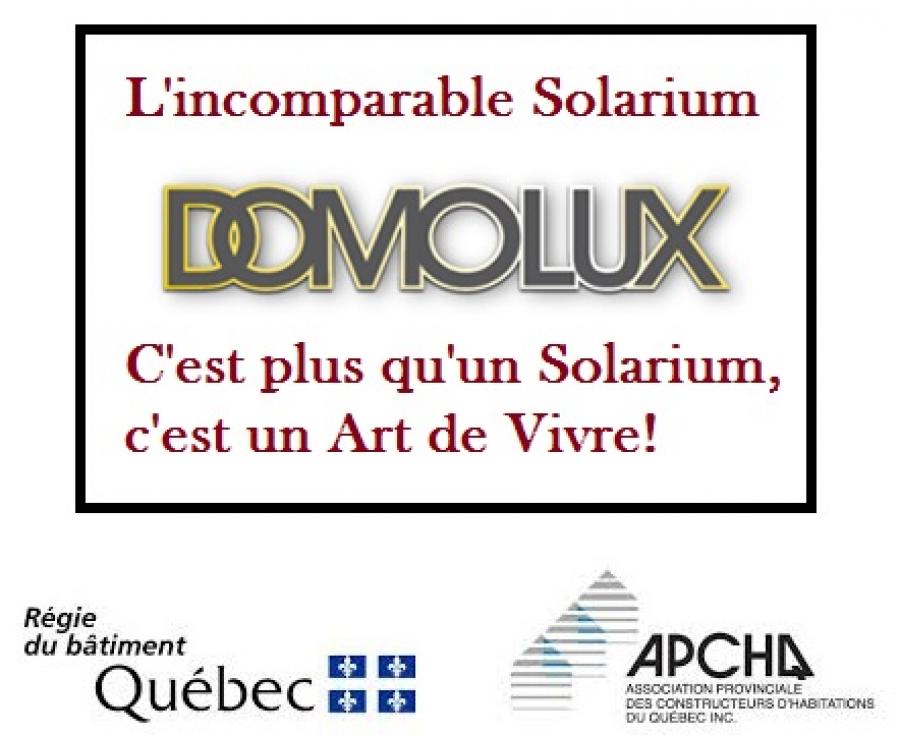 Verrière Solarium patio prestige Domolux Québec Logo